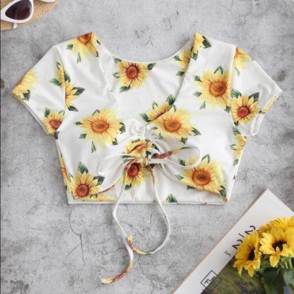Sunflower, crop top bikini